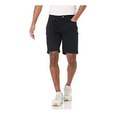 Amazon Essentials Men's Slim-Fit 9"" Inseam Stretch 5-Pocket Short Black