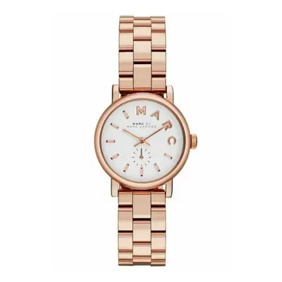 Marc Jacobs Baker Ladies WatchÂ¦White DialÂ¦Rose Gold Stainless Steel BandÂ¦MBM3248