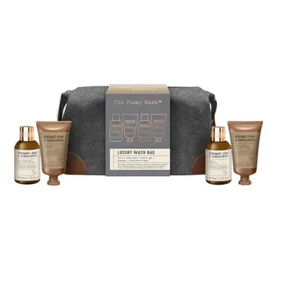 The Fuzzy Duck Bergamot, Hemp & Sandalwood Men's Luxury Wash Bag Gift Set (Pack of 1) - Vegan Fr