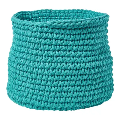 (Teal Green) Cotton Knitted Round Storage Basket, x cm