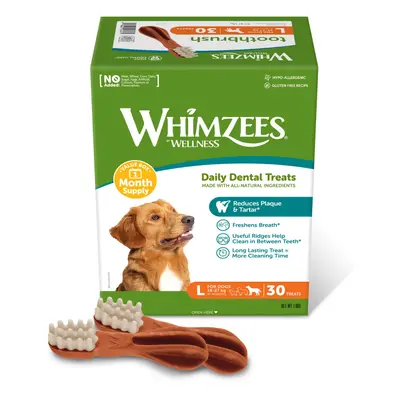 By Wellness Toothbrush, Dog Dental Sticks, Pieces (1 Month Supply), Size L, Dog Chews for Large 