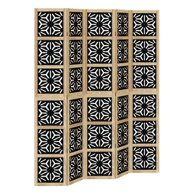 (40 x cm/ piece) vidaXL Room Divider Panel Privacy Screen Brown & Black Solid Wood Paulownia