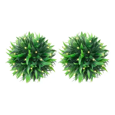 vidaXL Artificial Boxwood Balls with LED Lights pcs Green cm