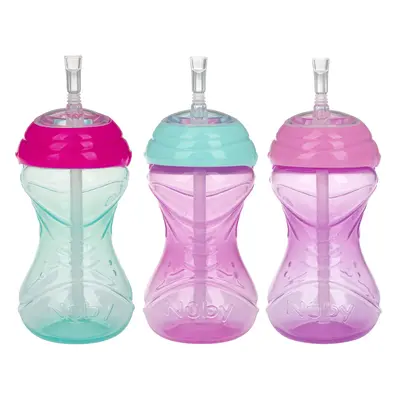 Nuby Piece No-Spill Easy Grip Cup with Flex Straw Clik It Lock Feat