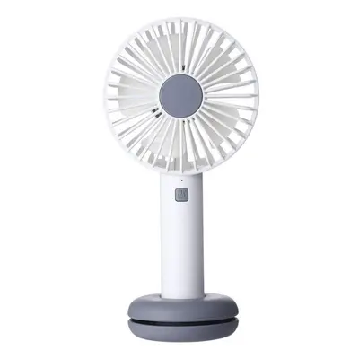 (White) Mini Electronic Desktop Clamp Design LED Night Light USB Rechargeable Fan