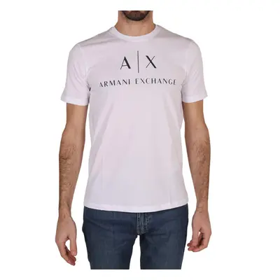 AX ARMANI EXcHANgE mens crew Neck Logo Tee T Shirt White Medium US