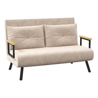 HOMCOM Click Clack Seater Sofa Bed for Living Room, Guest Room, Beige