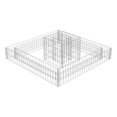 vidaXL Gabion Planter 2-Tiered Galvanised Steel Spot Welded High Load Capacity