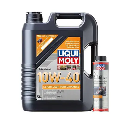 5L Liqui Moly 10W40 Leichtlauf Performance ACEA A3 B3 + Oil Additive 300ml