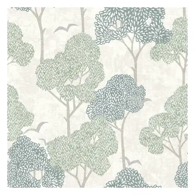 (Green) Lykke Tree Wallpaper Fine Decor