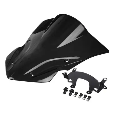 (Black) Motorcycle Windshield WindScreen Double Bubble