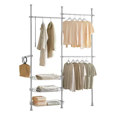 SoBuy FRG34-HG, Telescopic Wardrobe Organiser,Grey