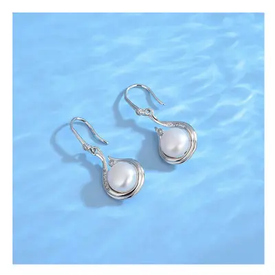 (Finished earrings, silver) S925 Sterling Silver Natural Freshwater Pearl Necklace Female Spring