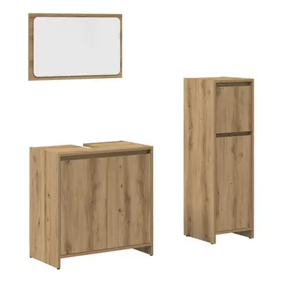 (artisan oak) vidaXL Bathroom Furniture Set Piece Engineered Wood Organiser Multi Colours