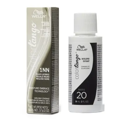 (1NN Black Licorice +Developer (Vol. 20) 2oz) Wella Color Tango 1NN Black Licorice Permanent Col