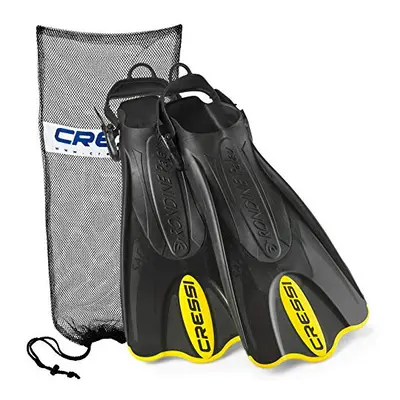 Cressi Palau Short Snorkeling Fins with Mesh Bag, Yellow, Large/X-Large