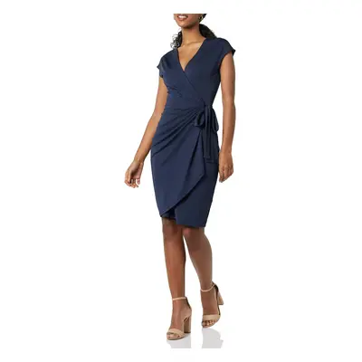 Amazon Essentials Womens Plus Size classic cap Sleeve Wrap Dress (Available in Plus Size), Navy,