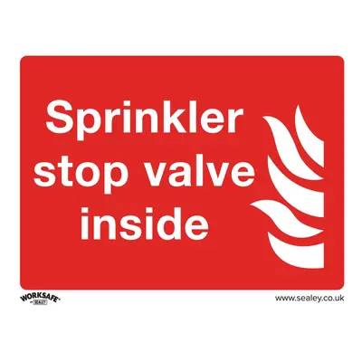 Sealey Worksafe® Sprinkler Stop Valve Safety Sign, Rigid Plastic - Pack of SS23P10