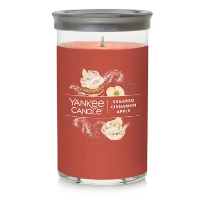 Yankee Candle Sugared Cinnamon Apple Signature Medium Pillar Candle 1425oz Red Soy Wax Blend Met