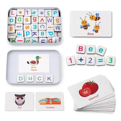 Coogam Wooden Magnetic Letters Numbers Toys Fridge Magnets ABC Alphabet Spelling Counting Learni