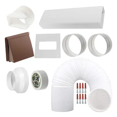 UNIVERSAL Exterior Wall Venting Kit & Extension Hose for Vented Cooker Hood Air Conditioning Tum