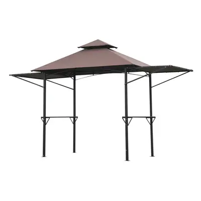 Outsunny Party BBQ Tent Outdoor Camping Patio Canopy Awing Waterproof Coffee