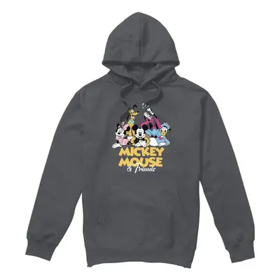 (XXL, Charcoal) Disney Mens Mickey Mouse Friends Hoodie