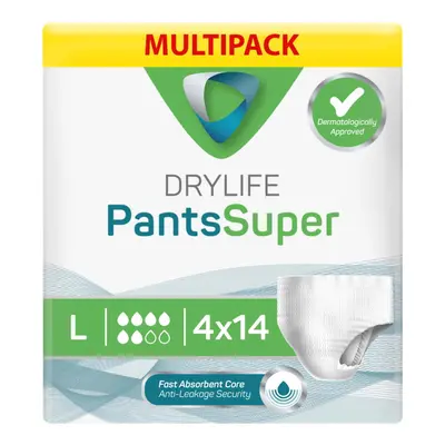 (4 Packs of 14) Drylife Pants Super Incontinence Pull-Ups - Large