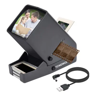 35mm Slide and Film Viewer, 3X Magnification and LED Lighted Illuminated Viewing for 35mm Slides