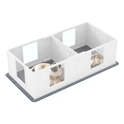 PawHut Whelping Box for Dogs with Whelping Pad, Two Room Design, x 80cm