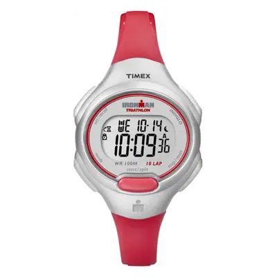 Timex Women's T5K525 Ironman Essential Mid-Size Pink/Black Resin Strap Watch