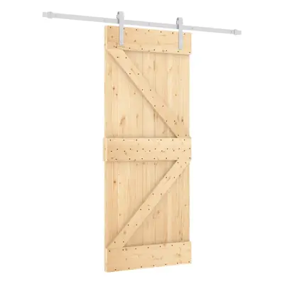 vidaXL Sliding Door with Hardware Set Interior Door Barn Door Solid Wood Pine