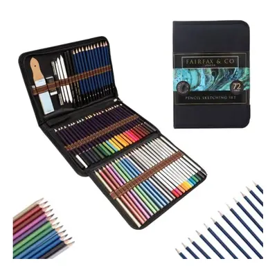 Fairfax & Co Piece Pencil Sketching Set with Portable Case | Premium Quality Drawing Pencils Art