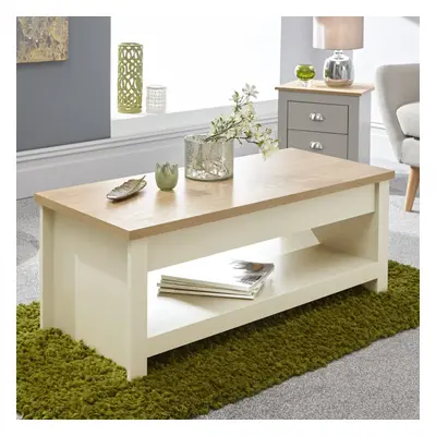 Home Source Lancaster Lift-Up Coffee Table Unit Cream