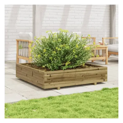 vidaXL Garden Planter 110x110x26.5 cm Impregnated Wood Pine