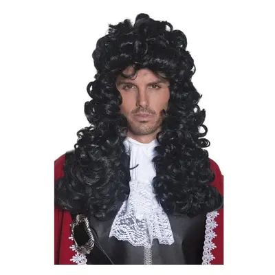 Black Long & Curly Men's Pirate Captain Wig - wig captain pirate black fancy dress smiffys mens 