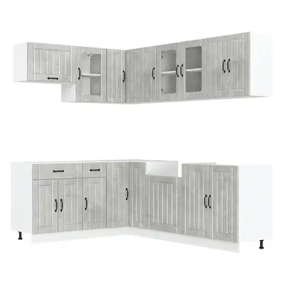 (concrete grey) vidaXL Kitchen Cabinet Set Piece Cupboard Storage Cabinet Engineered Wood