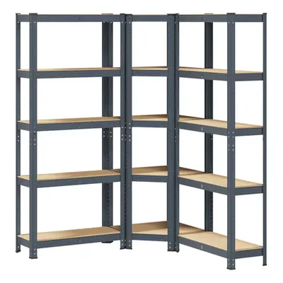 vidaXL Piece 5-Layer Shelves Set Anthracite Steel&Engineered Wood