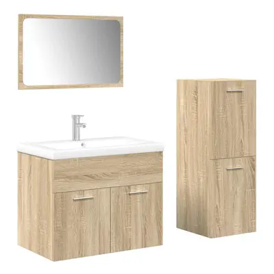 (sonoma oak, x x cm/ piece) vidaXL Piece Bathroom Furniture Set Concrete Grey Engineered Wood