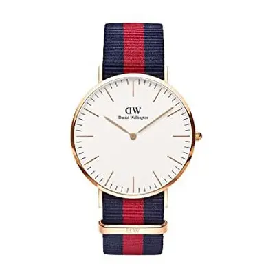 Daniel Wellington Classic Oxford, Blue-Red/Rose Gold Watch, 40mm, NATO, for Men