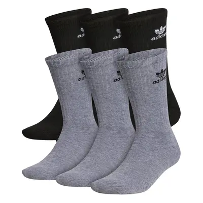 adidas Originals Trefoil Crew Socks (6-Pair) Heather Grey/Black/White