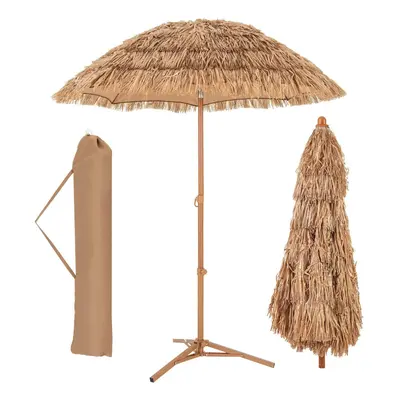 170cm Thatched Tiki Umbrella Hawaiian Beach Umbrella Push Button Tilt