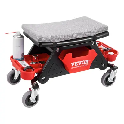 VEVOR Mechanic Stool Creeper Seat 300lb Rolling Shop Stool with Tool Trays