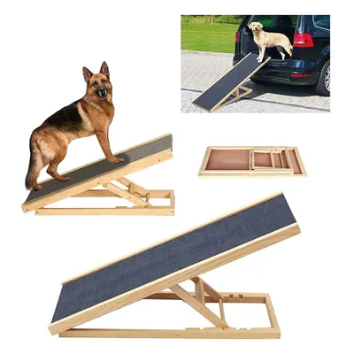 (L100cm x W40cm x H30/40/50/60cm(4-heights)) Pet Dog Ramp Stair Adjustable Heights Non-Slip