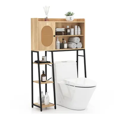 Over The Toilet Storage Cabinet Bathroom Organizer Shelves-Natural