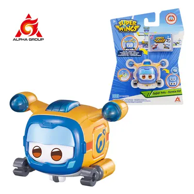 (Super Pet Donnie) Super Wings Mini Super Pets Jett With lights Push button for Change Emotion