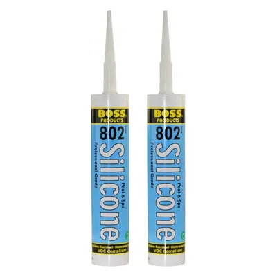 2-Pack Boss Clear Pro Grade Silicone Sealant for Pool spa Household - x 280ML. Tubes