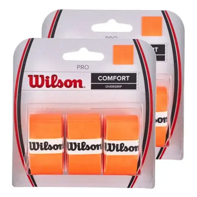 2 of Wilson Pro Overgrip Comfort Packs (Total Strips of overgrip) - Burn Orange