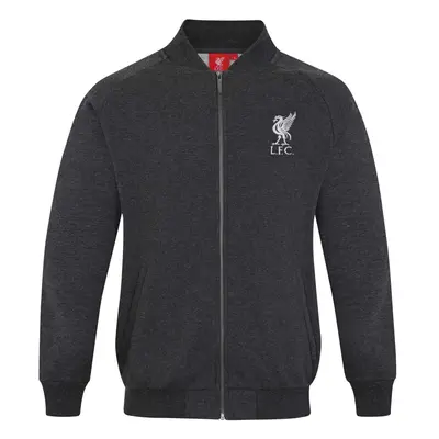 (Charcoal Grey, XL) Liverpool FC Official Football Gift Mens Retro Varsity Baseball Jacket