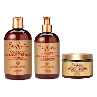 Shea Moisture Manuka Honey & Mafura Oil Shampoo,Conditioner & Mask (Set Of 3)